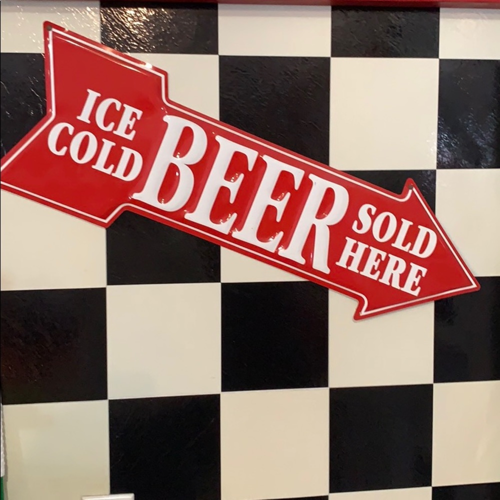 Metal Ice Cold Beer Sign